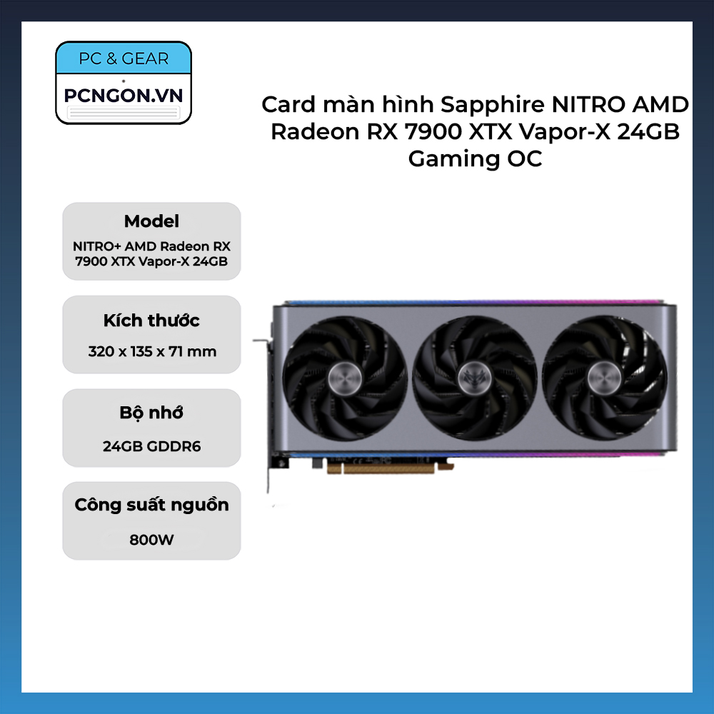 Card Màn Hình Sapphire Nitro Amd Radeon Rx 7900 Xtx Vapor-x 24gb Gaming Oc