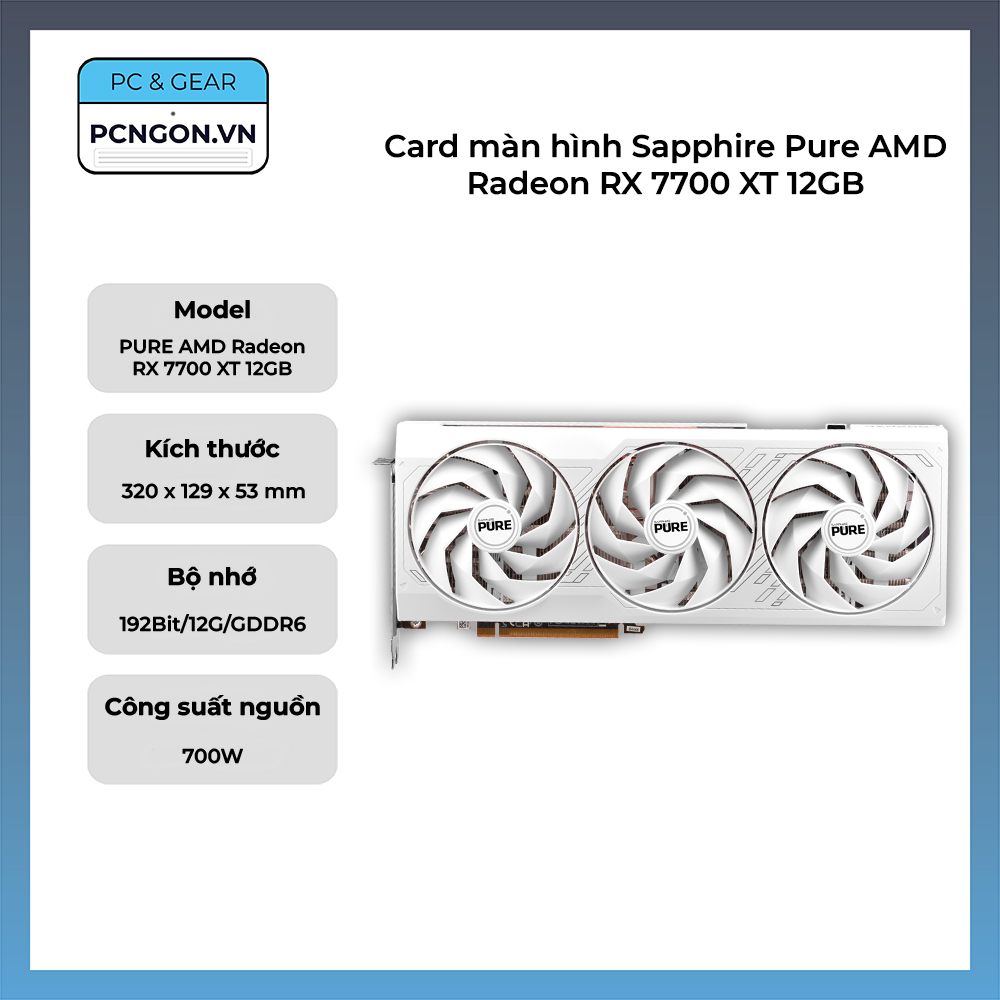Card Màn Hình Sapphire Pure Amd Radeon Rx 7700 Xt 12gb