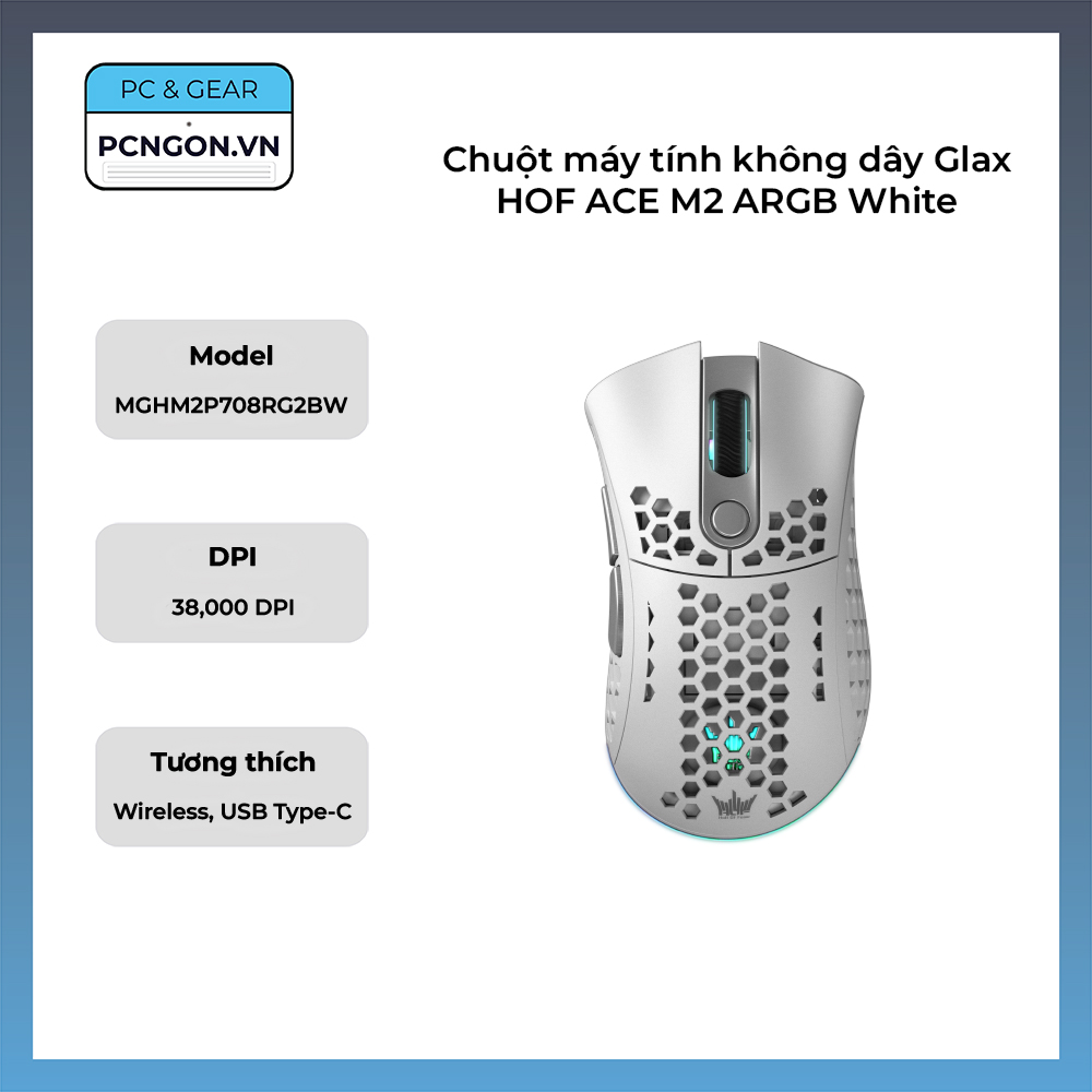 Chuột Máy Tính Không Dây Glax Hof Ace M2 Argb White