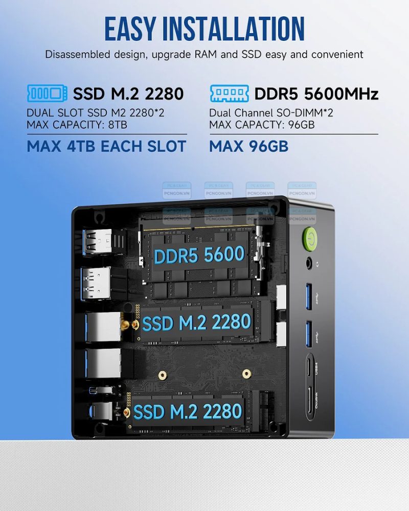 Máy Tính Mini Pc Gmktec K8 Plus Amd Ryzen 7 8845hs 10