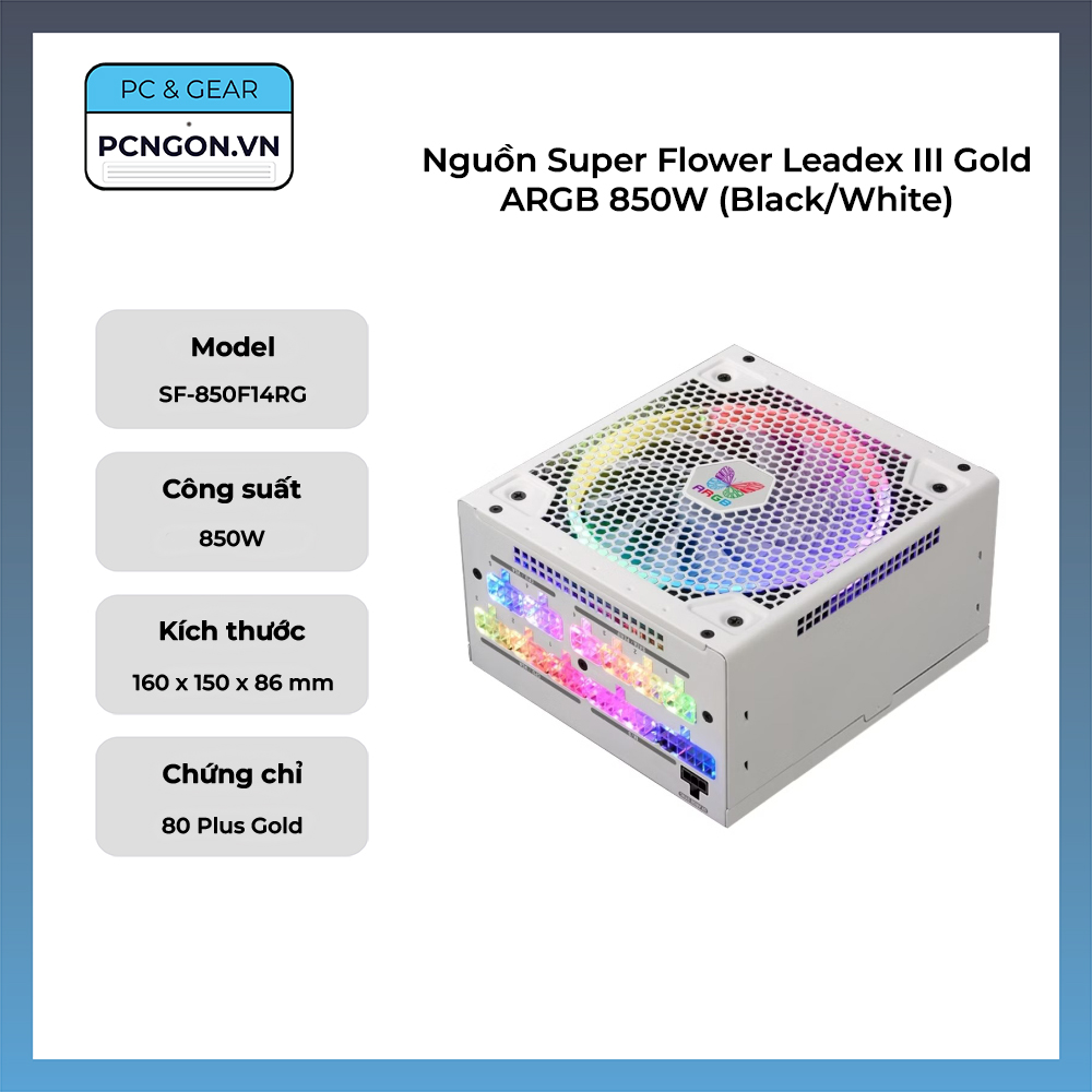 Nguồn Super Flower Leadex Iii Gold Argb 850w (black, White)