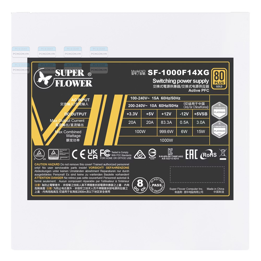 Nguồn Super Flower Leadex Vii Xg 1000w Atx 3.1 80 Plus Gold White 5