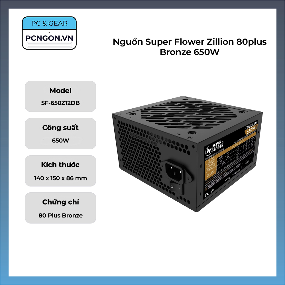 Nguồn Super Flower Zillion 80plus Bronze 650W