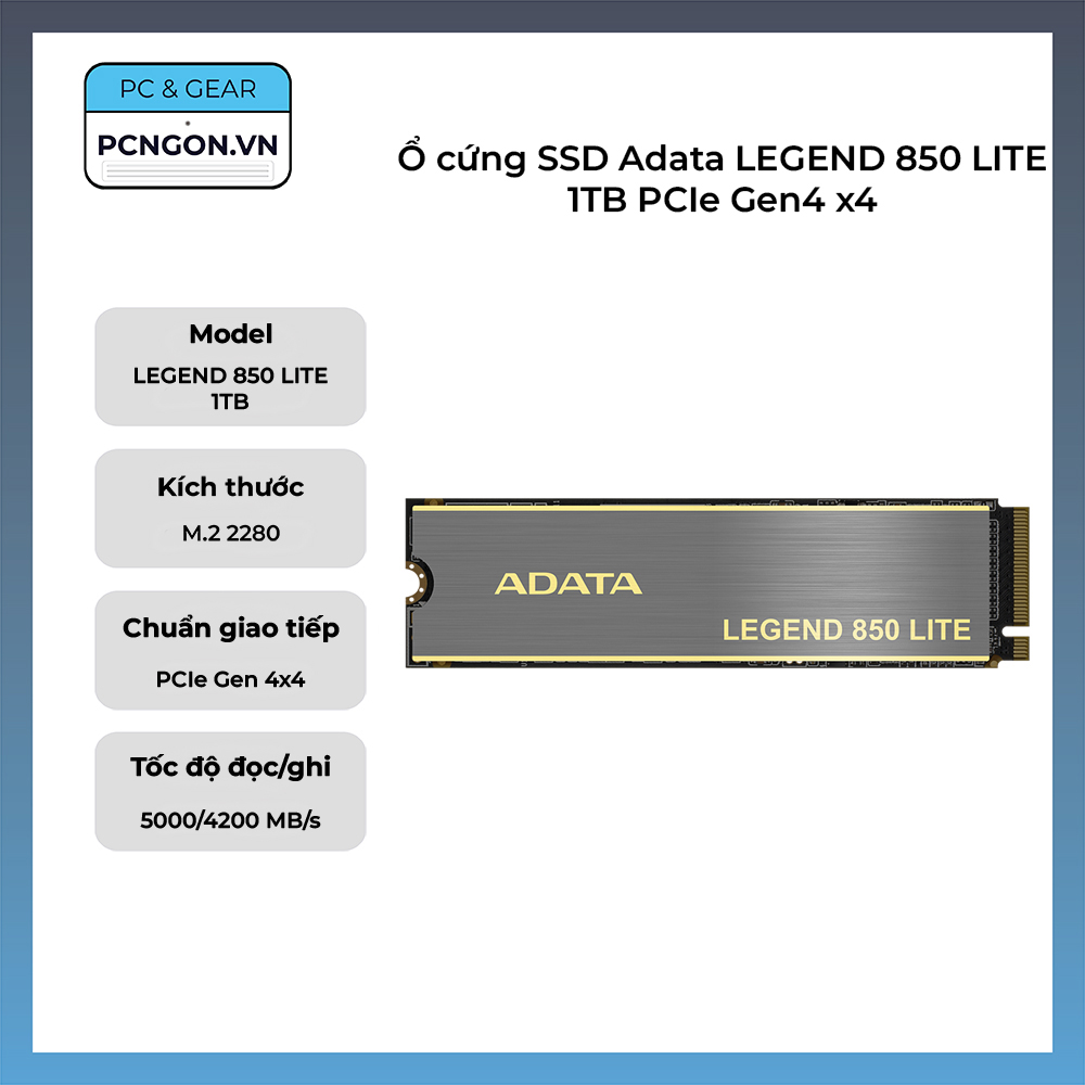 Ổ Cứng Ssd Adata Legend 850 Lite 1tb Pcie Gen4 X4