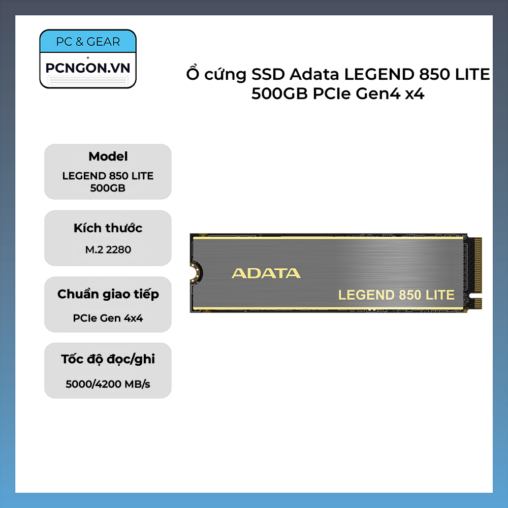Ổ Cứng Ssd Adata Legend 850 Lite 500gb Pcie Gen4 X4