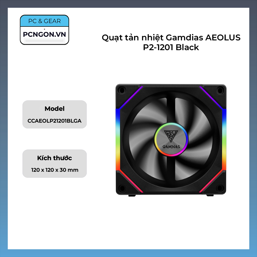 Quạt Tản Nhiệt Gamdias Aeolus P2-1201 Black