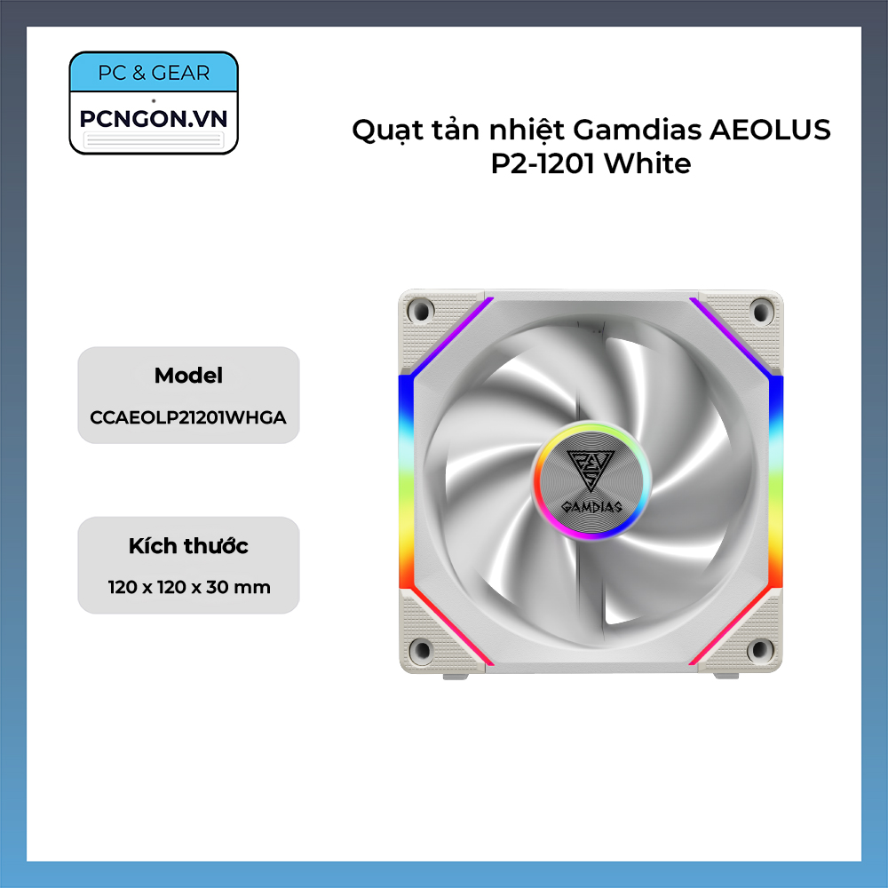 Quạt Tản Nhiệt Gamdias Aeolus P2-1201 White