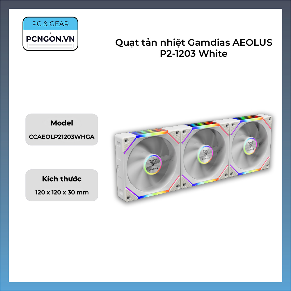 Quạt Tản Nhiệt Gamdias Aeolus P2-1203 White