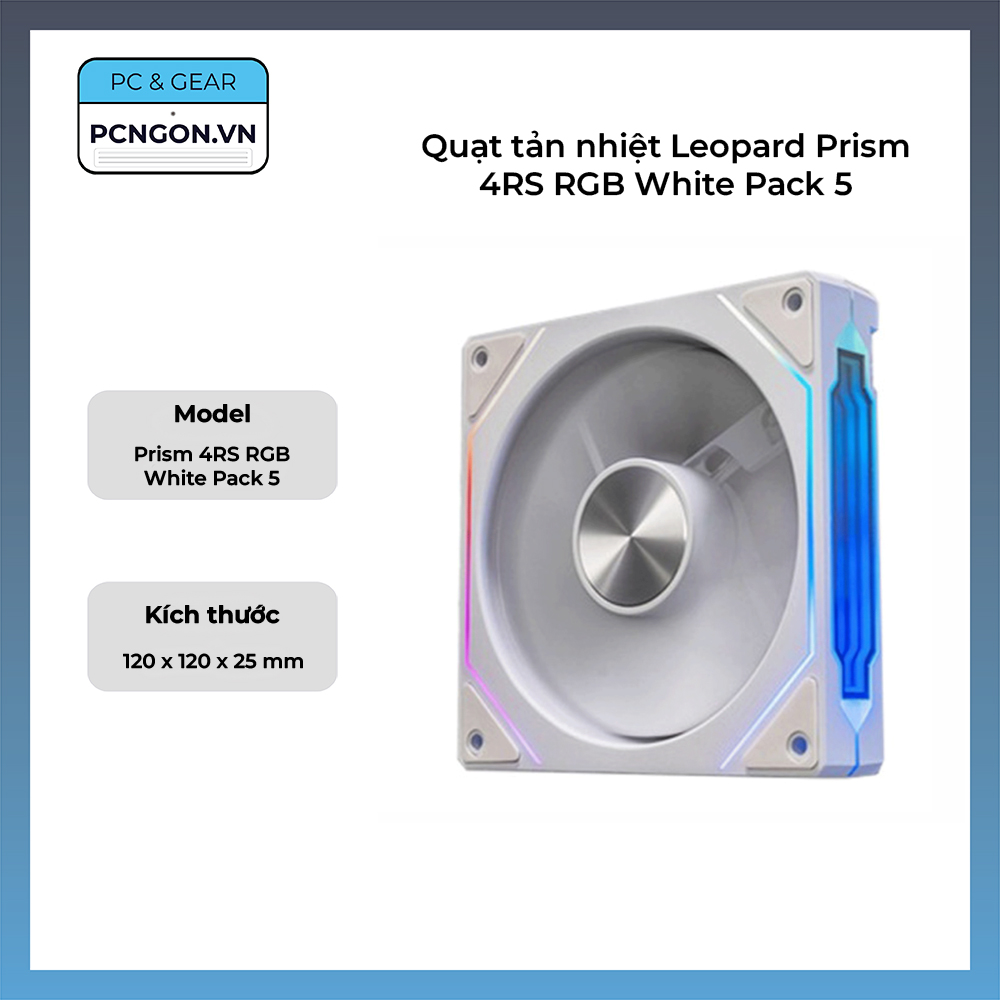 Quạt tản nhiệt Leopard Prism 4RS RGB White Pack 5