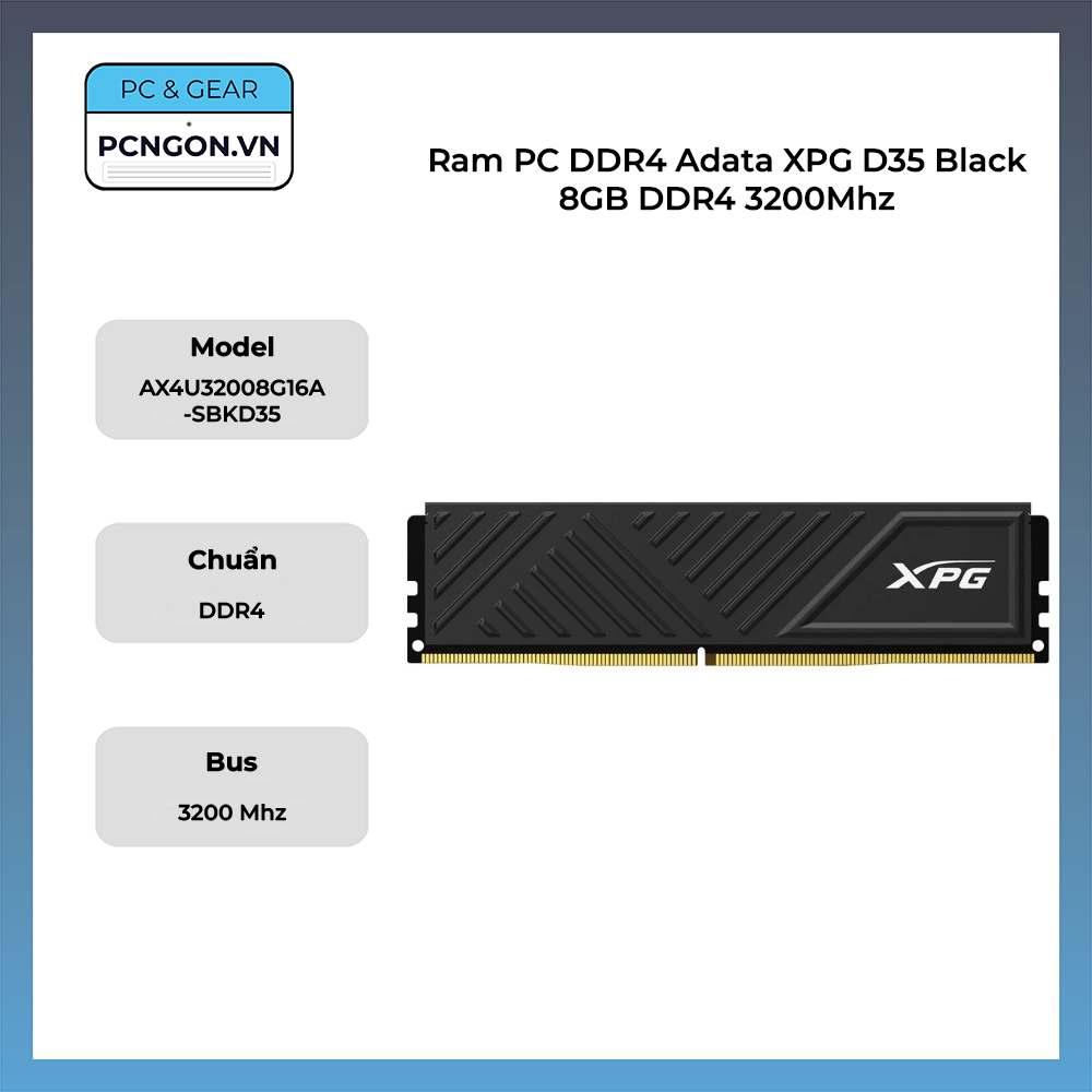 Ram Pc Ddr4 Adata Xpg D35 Black 8gb Ddr4 3200mhz