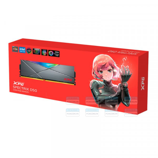 Ram Pc Ddr4 Adata Xpg Spectrix D50 Rgb Grey 32gb Ddr4 3600mhz 1