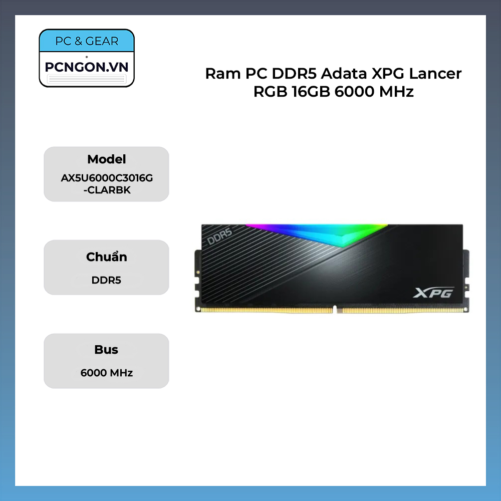 Ram Pc Ddr5 Adata Xpg Lancer Rgb 16gb 6000 Mhz
