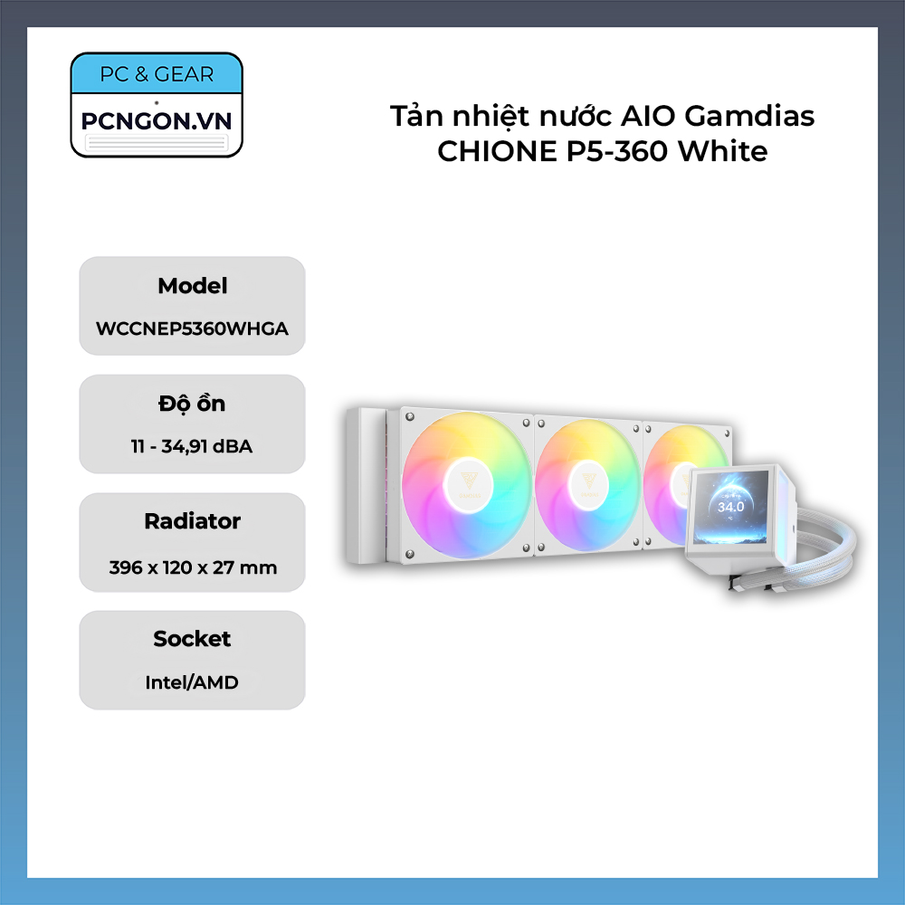 Tản Nhiệt Nước Aio Gamdias Chione P5-360 White