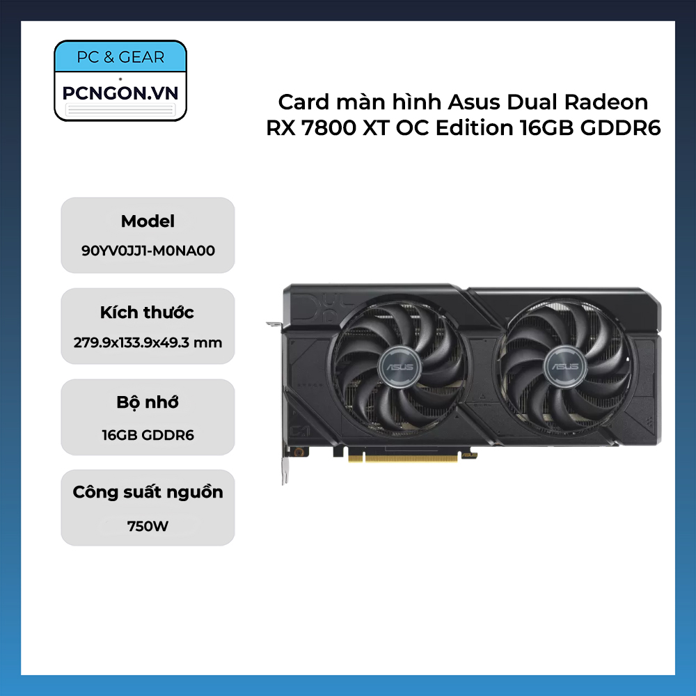 Card Màn Hình Asus Dual Radeon Rx 7800 Xt Oc Edition 16gb Gddr6
