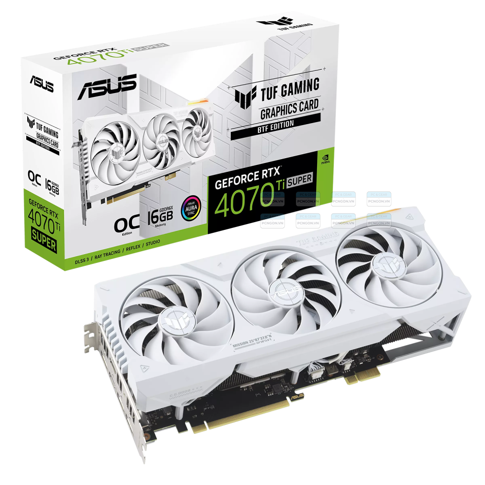 Card Màn Hình Asus Tuf Gaming Geforce Rtx 4070 Ti Super Btf White Oc Edition 16gb Gddr6x 6