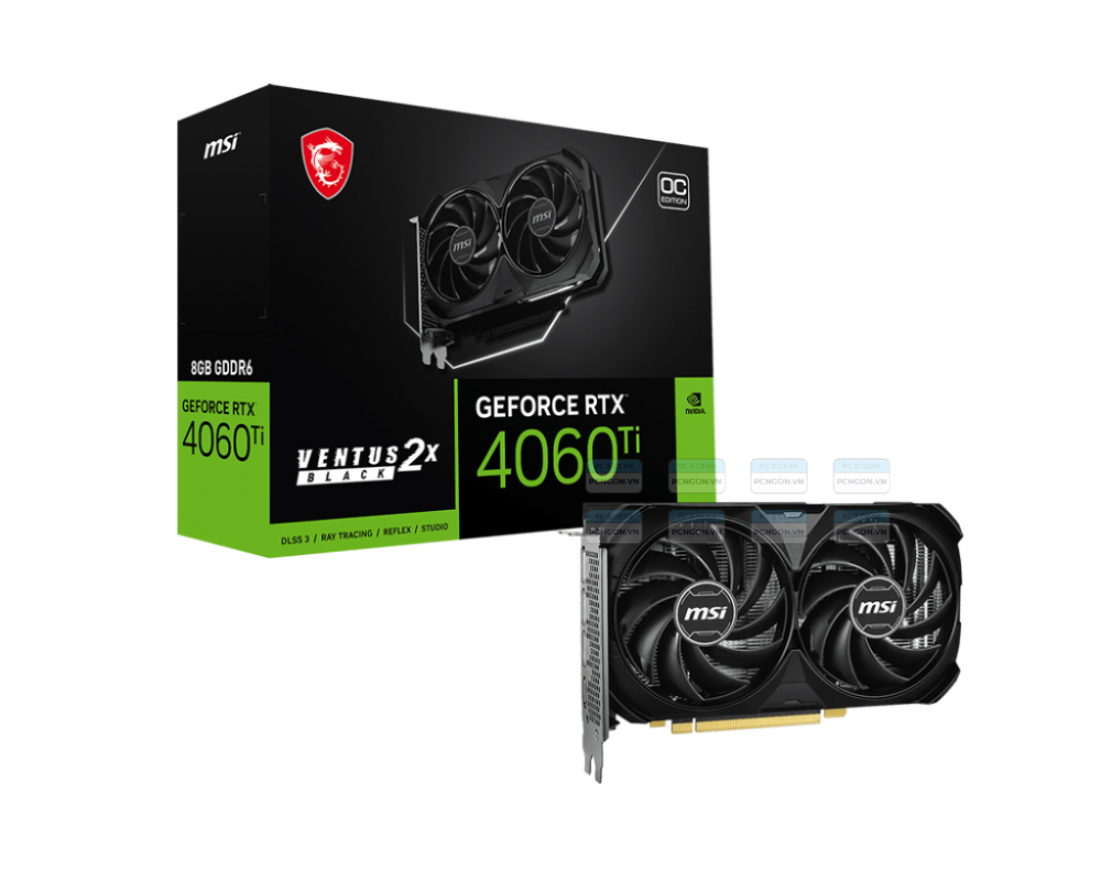 Card Màn Hình Msi Rtx 4060 Ti 8g Ventus 2x Black E1 Oc 1