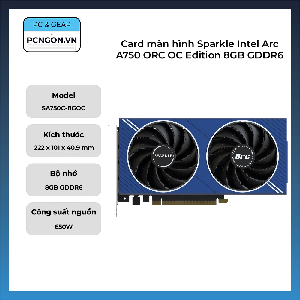 Card Màn Hình Sparkle Intel Arc A750 Orc Oc Edition 8gb Gddr6