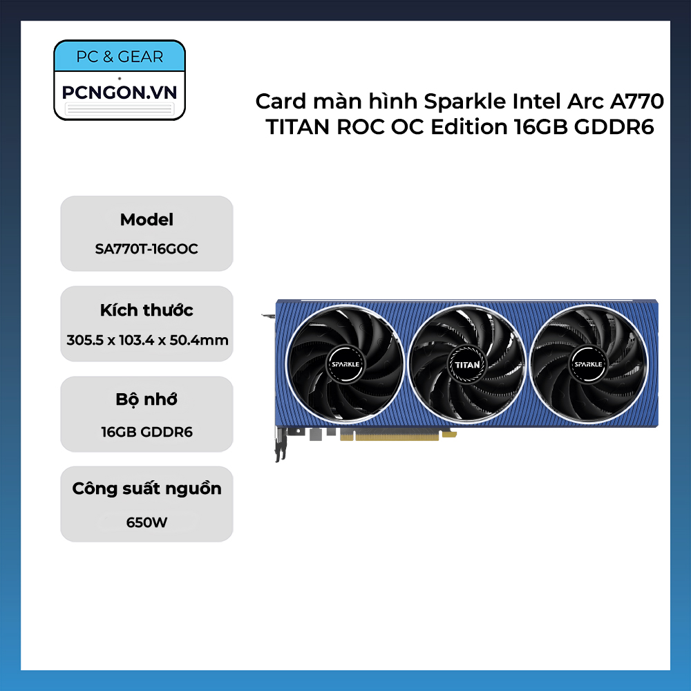 Card Màn Hình Sparkle Intel Arc A770 Titan Roc Oc Edition 16gb Gddr6