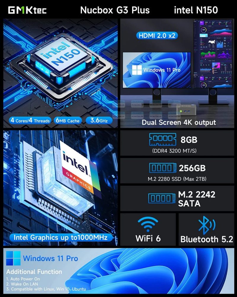 Máy Tính Mini Pc Gmktec G3 Plus Intel Twin Lake N150 9
