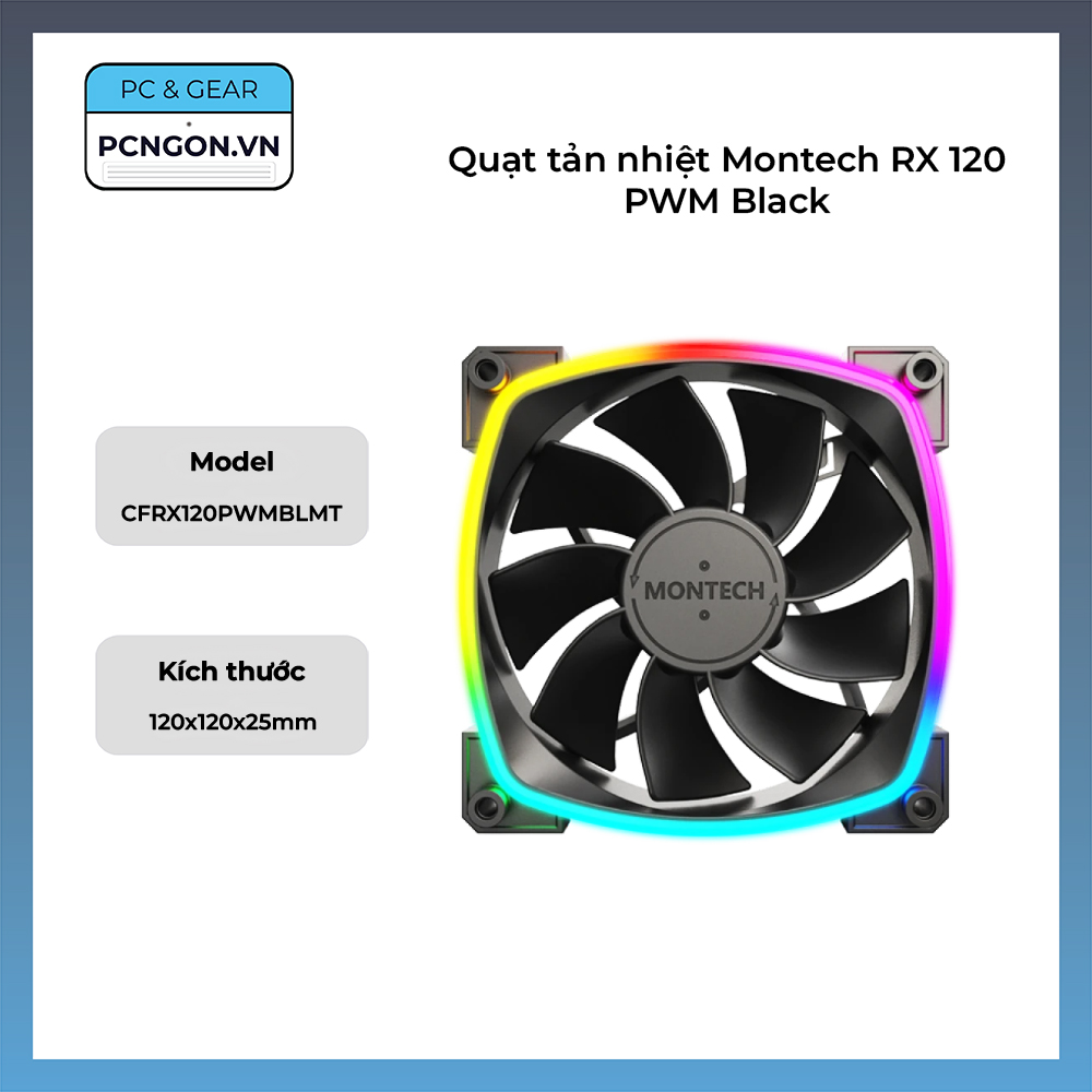 Quạt Tản Nhiệt Montech Rx 120 Pwm Black