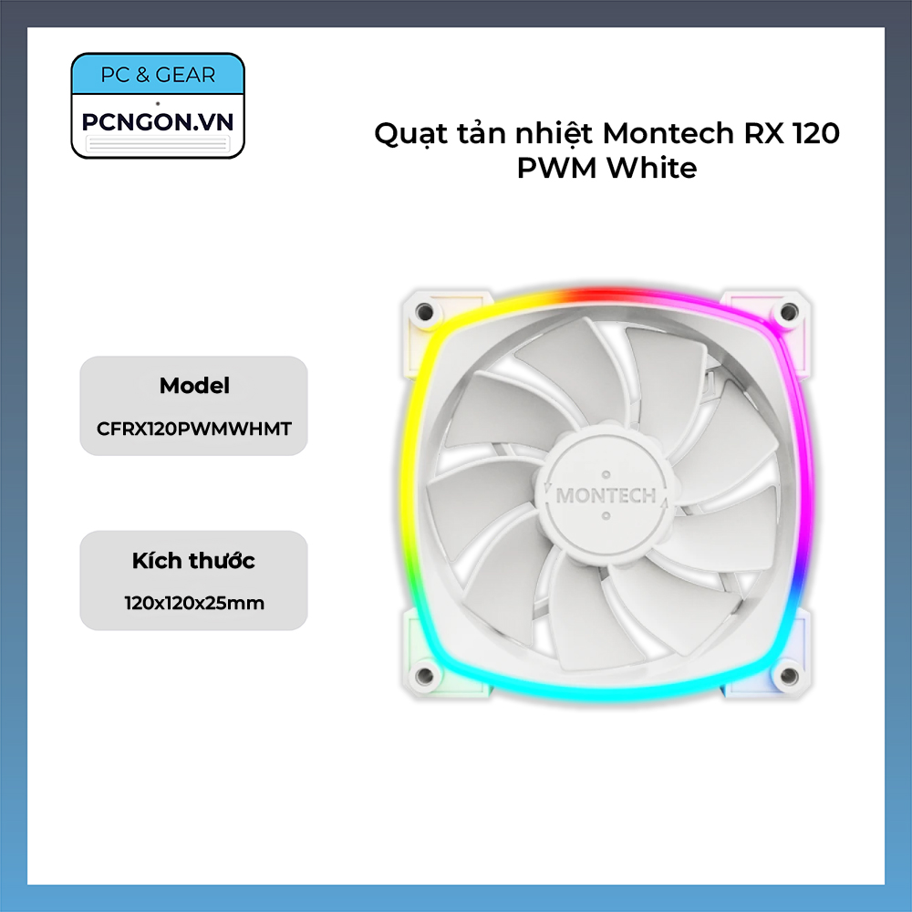 Quạt Tản Nhiệt Montech Rx 120 Pwm White
