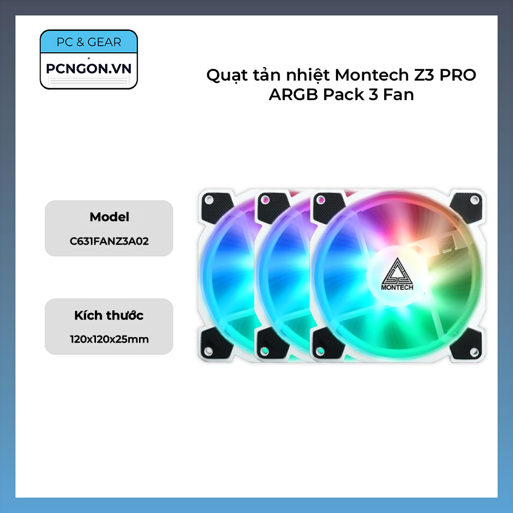 Quạt Tản Nhiệt Montech Z3 Pro Argb Pack 3 Fan