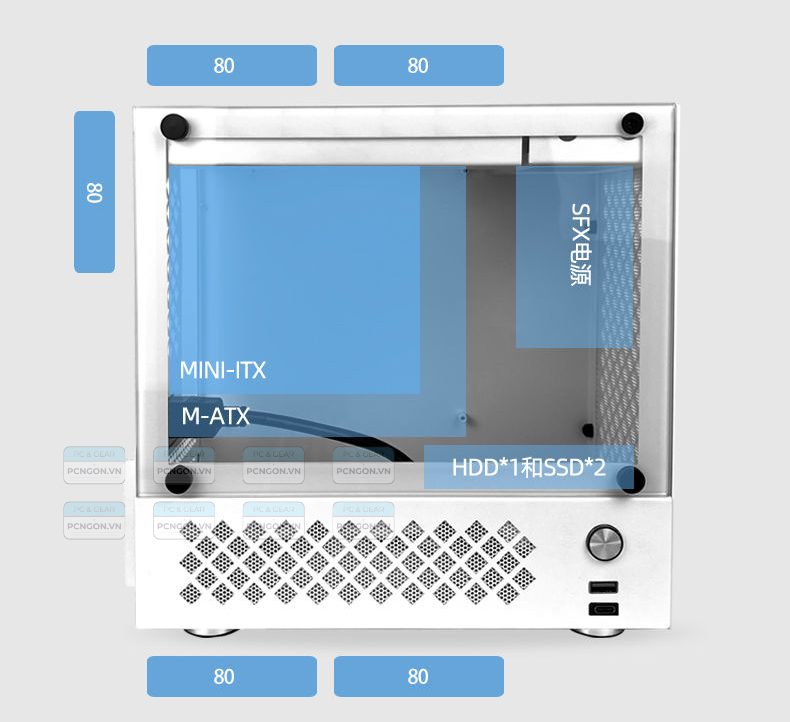 Vỏ Case Máy Tính Mini Itx Alla Ss30 Đen 11