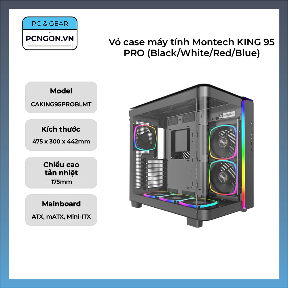 Vỏ Case Máy Tính Montech King 95 Pro (black White Red Blue)