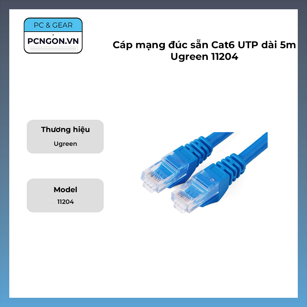 Cáp Mạng đúc Sẵn Cat6 Utp Dài 5m Ugreen 11204