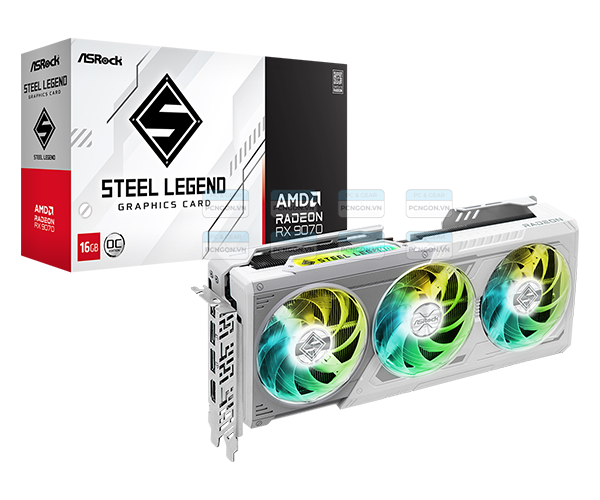 Card Màn Hình Asrock Amd Radeon Rx 9070 Steel Legend 16gb Oc 6