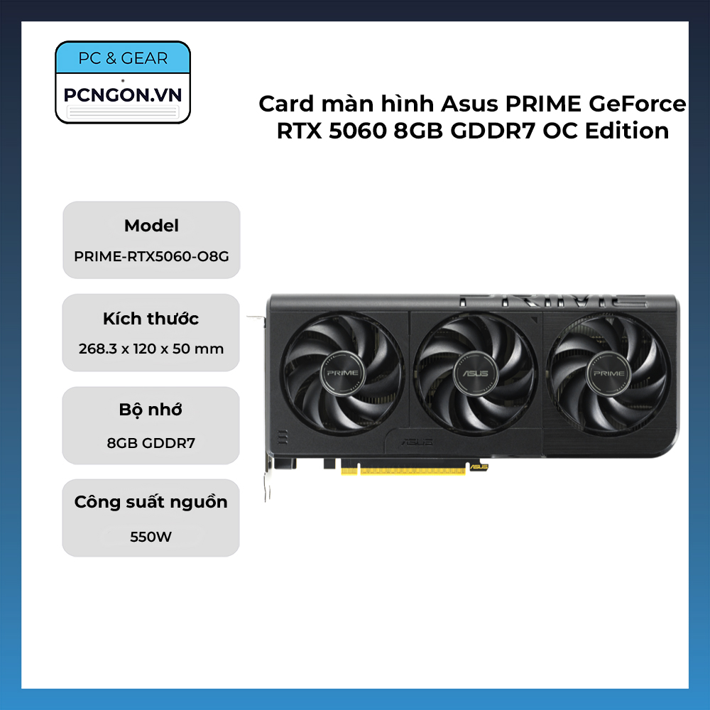 Card Màn Hình Asus Prime Geforce Rtx 5060 8gb Gddr7 Oc Edition
