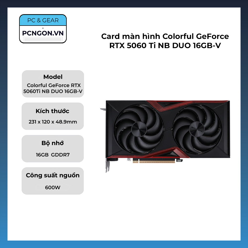 Card Màn Hình Colorful Geforce Rtx 5060 Ti Nb Duo 16gb-v