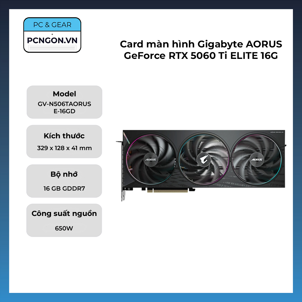 Card Màn Hình Gigabyte Aorus Geforce Rtx 5060 Ti Elite 16g