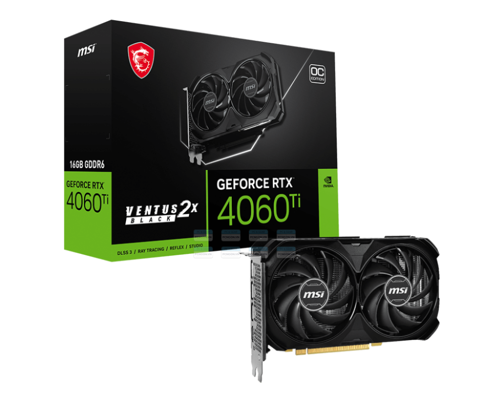 Card Màn Hình Msi Rtx 4060 Ti Ventus 2x Black 16g Oc 1