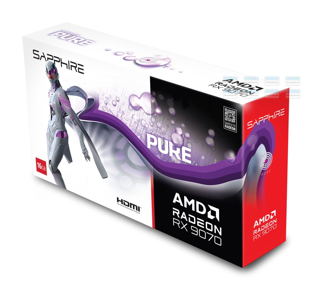 Card Màn Hình Sapphire Pure Amd Rx 9070 Gaming Oc 16gb 6
