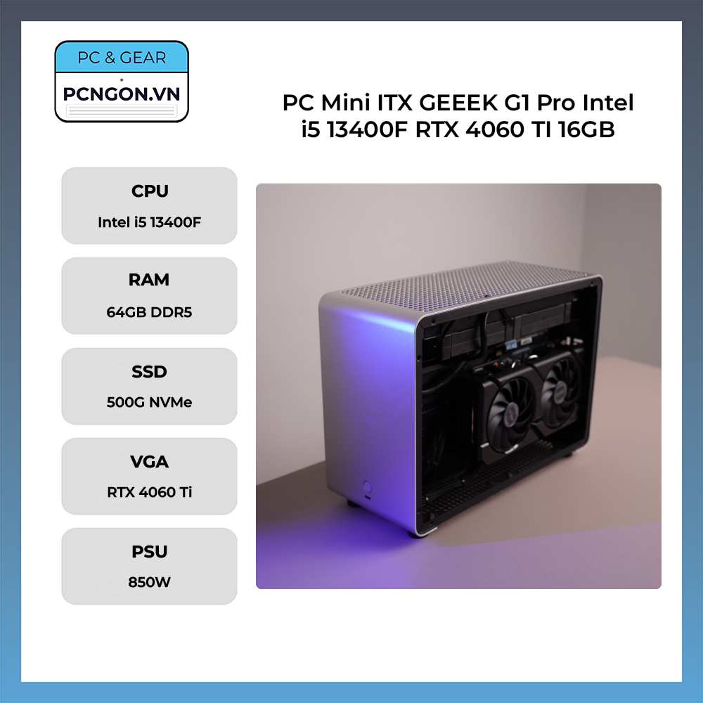 Pc Mini Itx Geeek G1 Pro Intel I5 13400f Rtx 4060 Ti 16gb