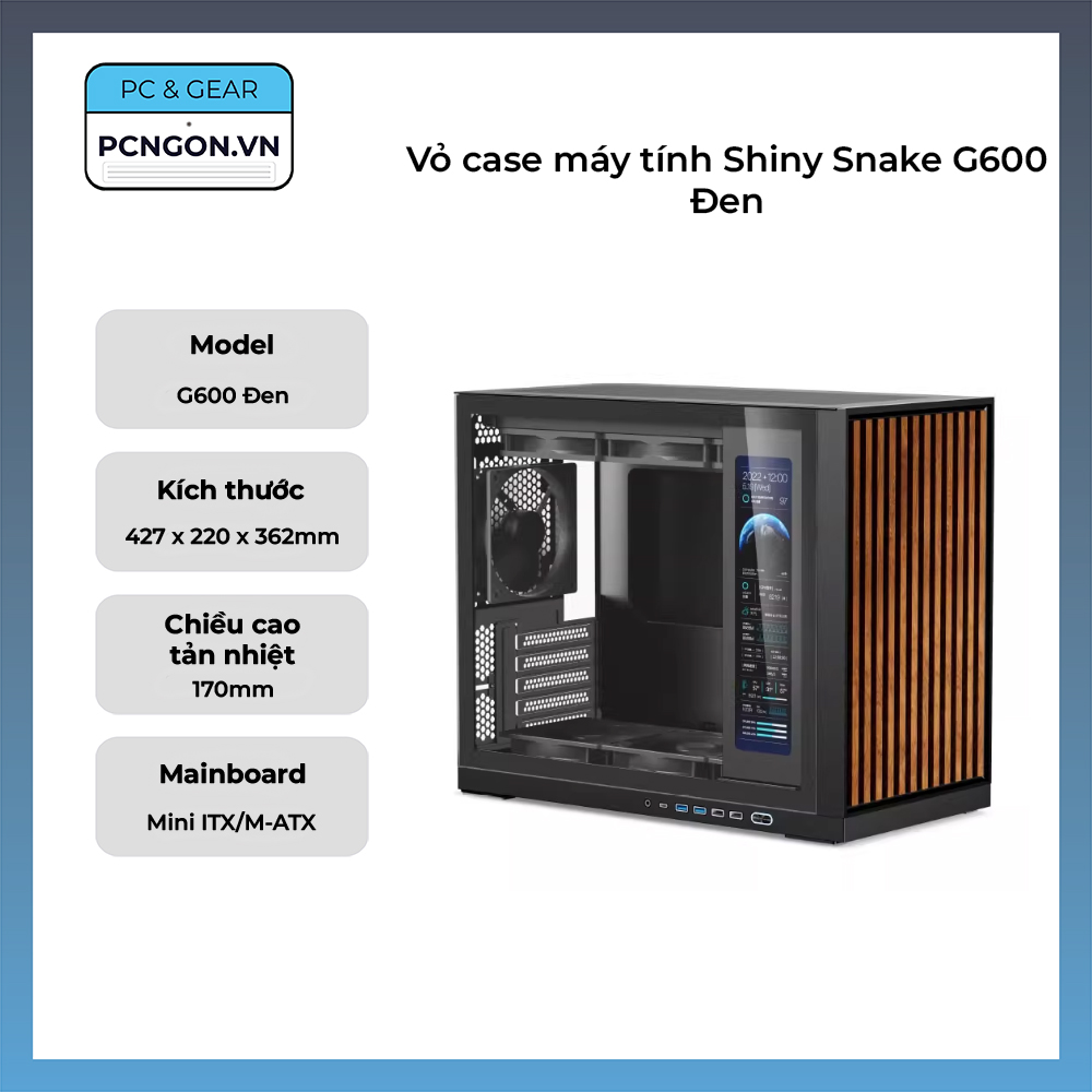 Vỏ Case Máy Tính Shiny Snake G600 Đen