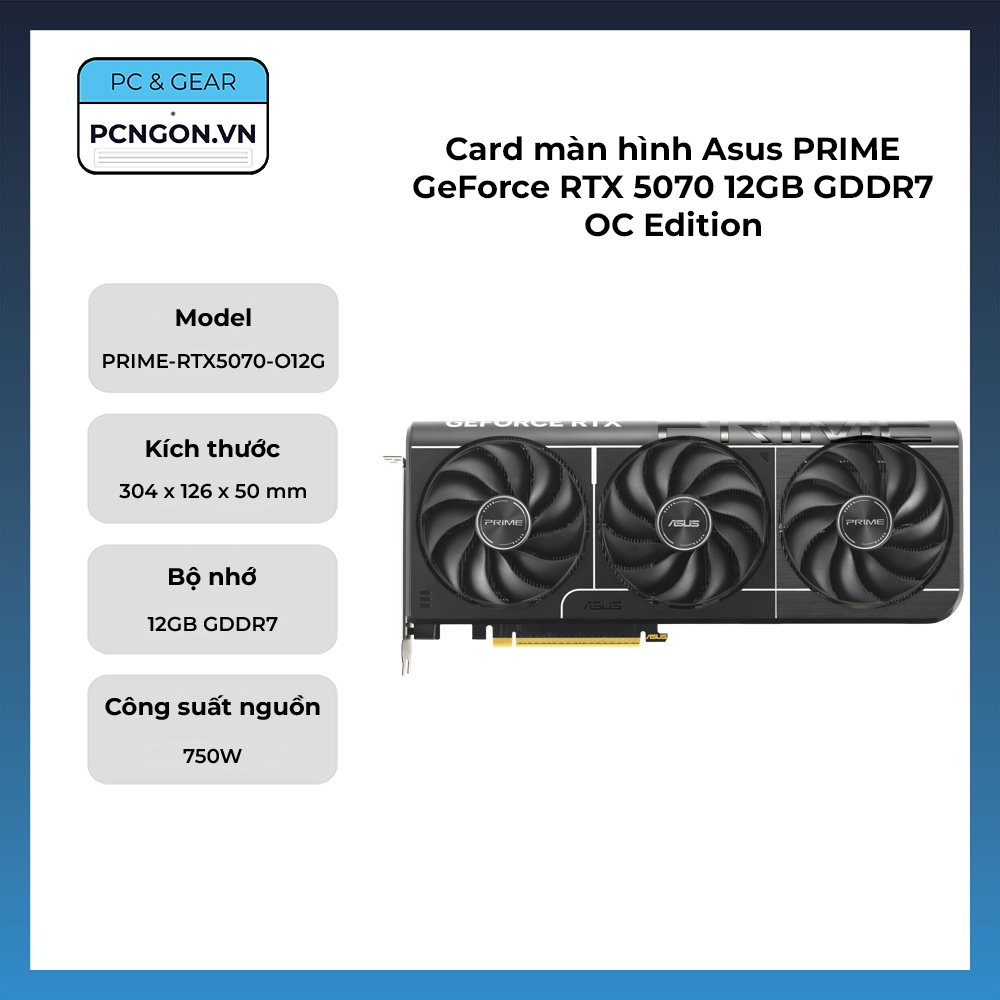 Card Màn Hình Asus Prime Geforce Rtx 5070 12gb Gddr7 Oc Edition