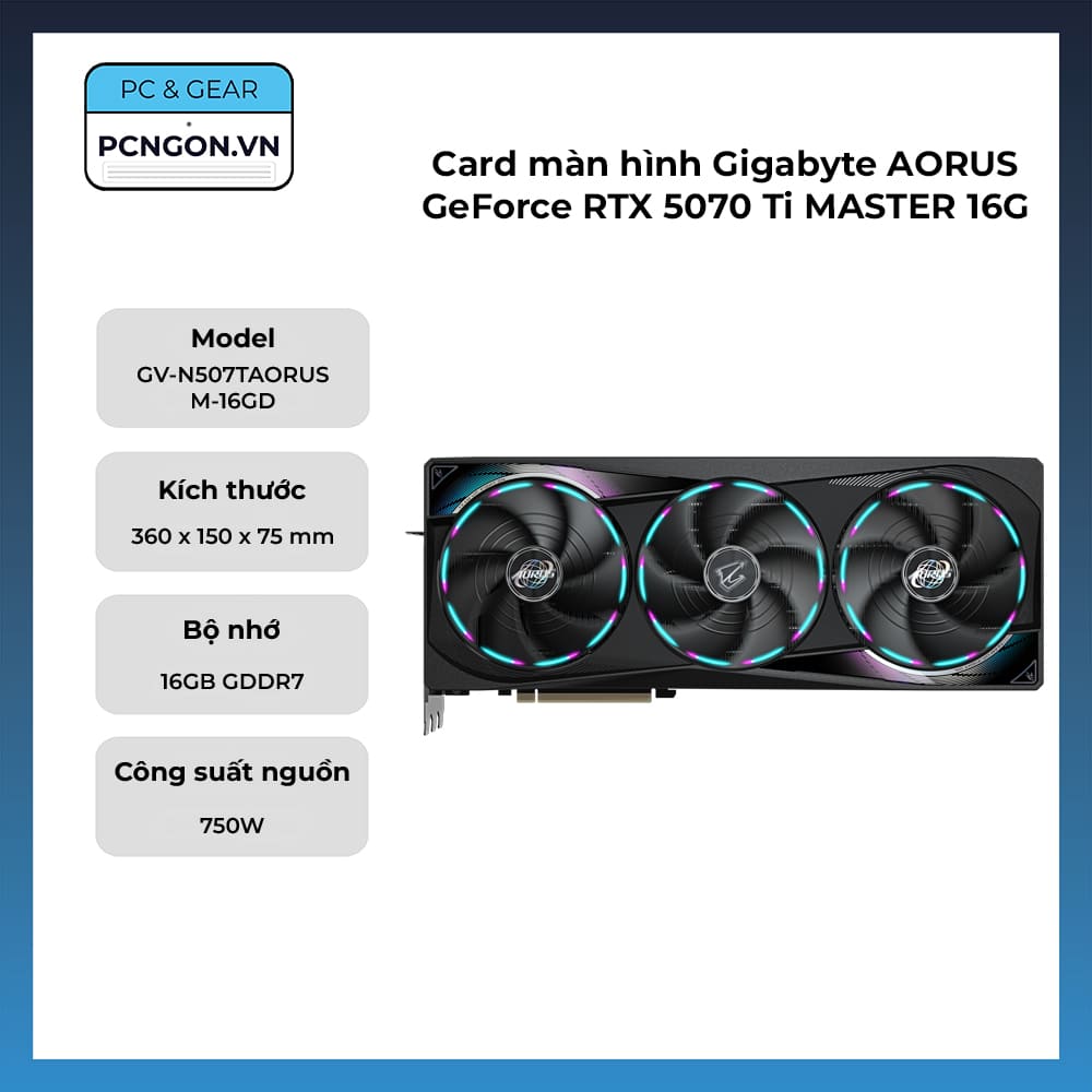 Gigabyte AORUS GeForce RTX 5070 Ti MASTER 16G