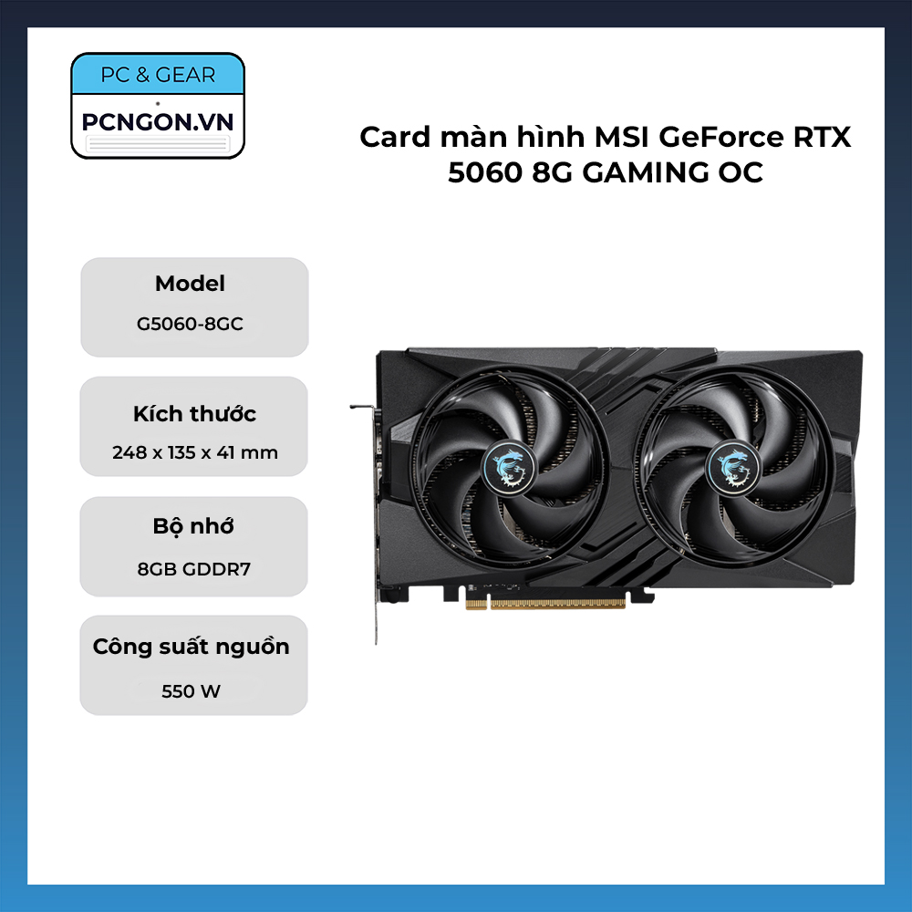 Card Màn Hình Msi Geforce Rtx 5060 8g Gaming Oc