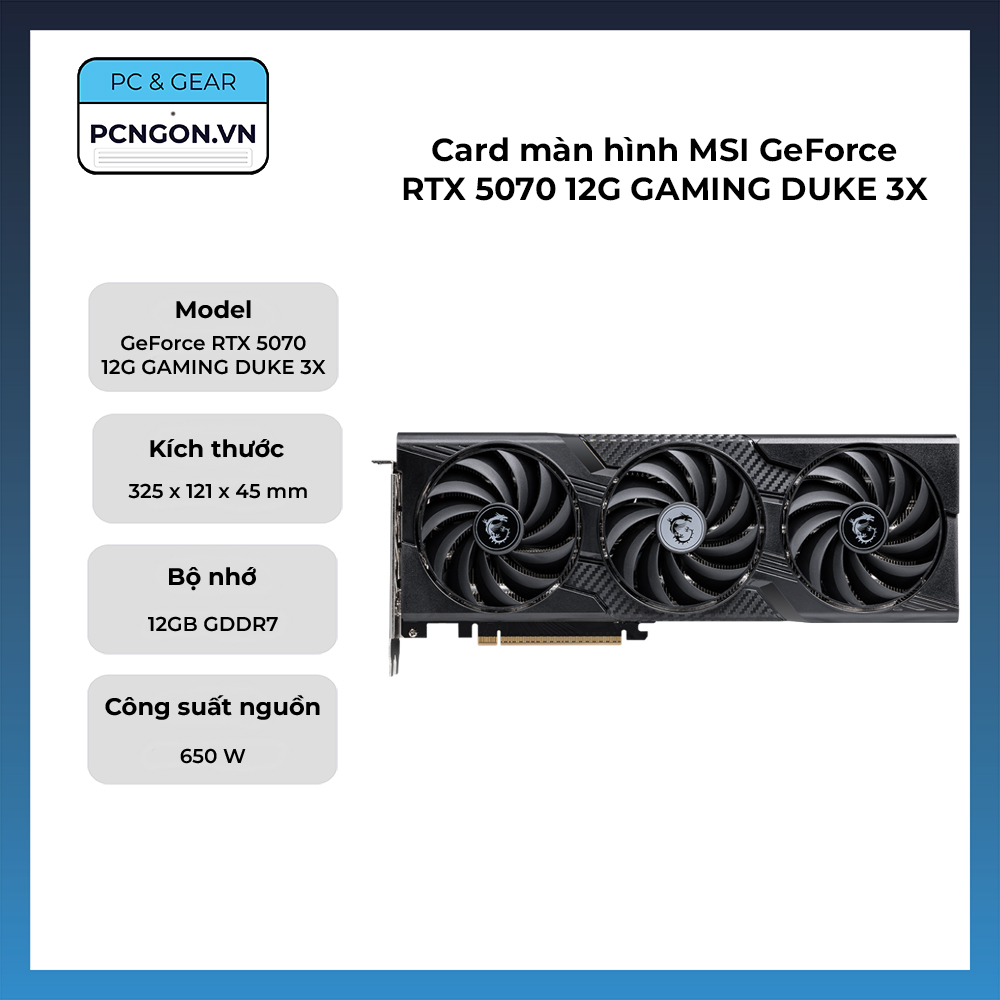 Card Màn Hình Msi Geforce Rtx 5070 12g Gaming Duke 3x