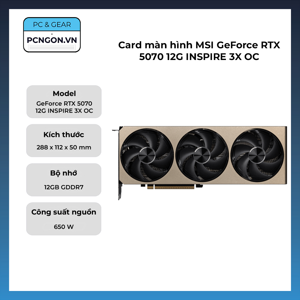 Card Màn Hình Msi Geforce Rtx 5070 12g Inspire 3x Oc