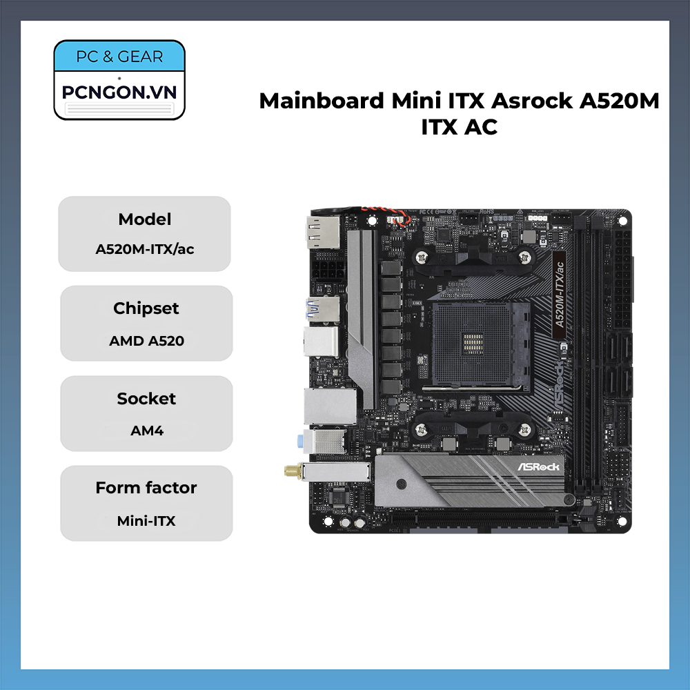 Mainboard Mini Itx Asrock A520m Itx Ac