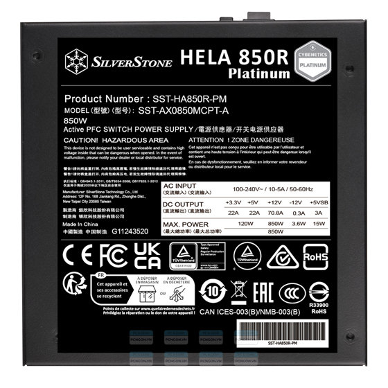 Nguồn Silverstone Hela 850r Platinum 850w Module 4