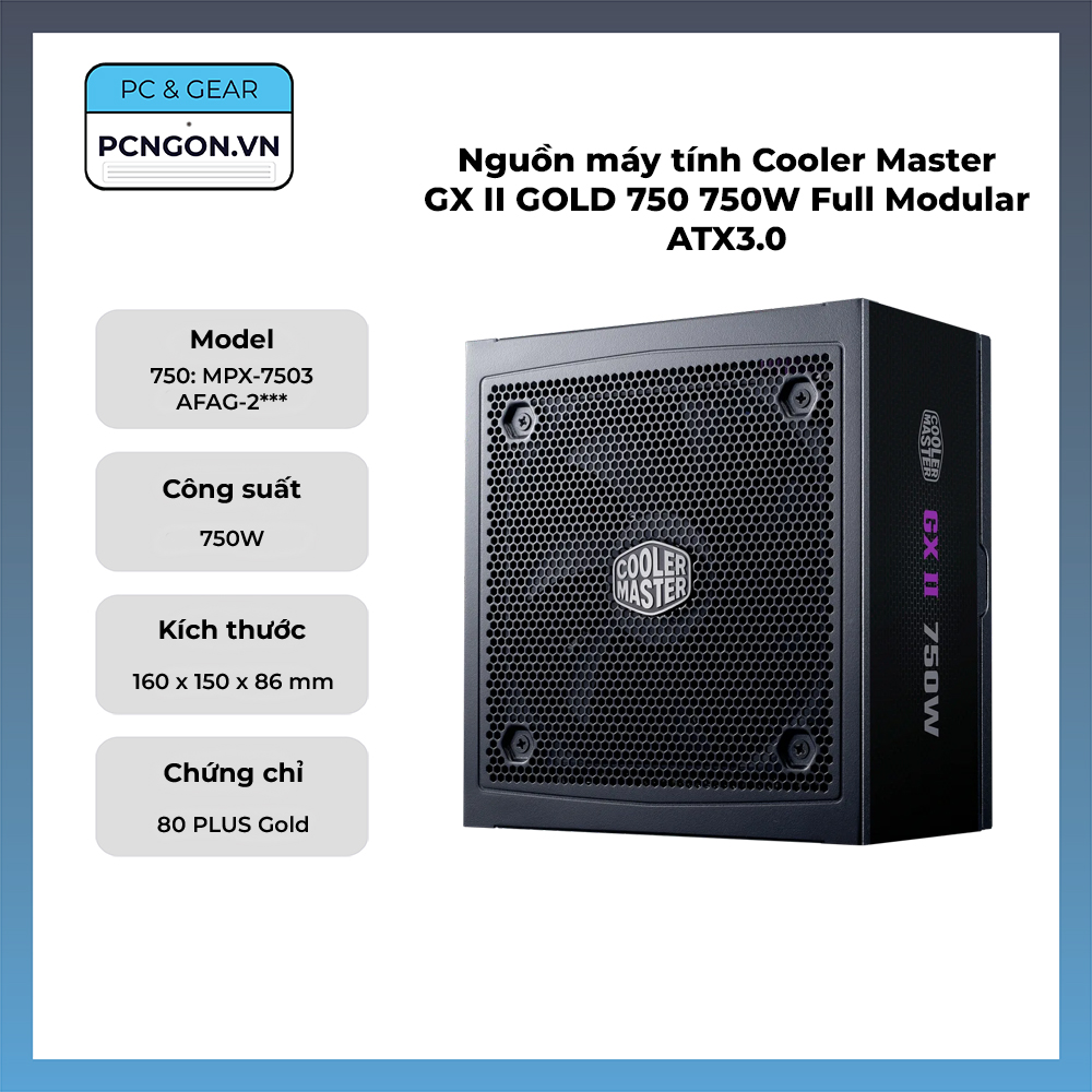 Nguồn Máy Tính Cooler Master Gx Ii Gold 750 750w Full Modular Atx3.0