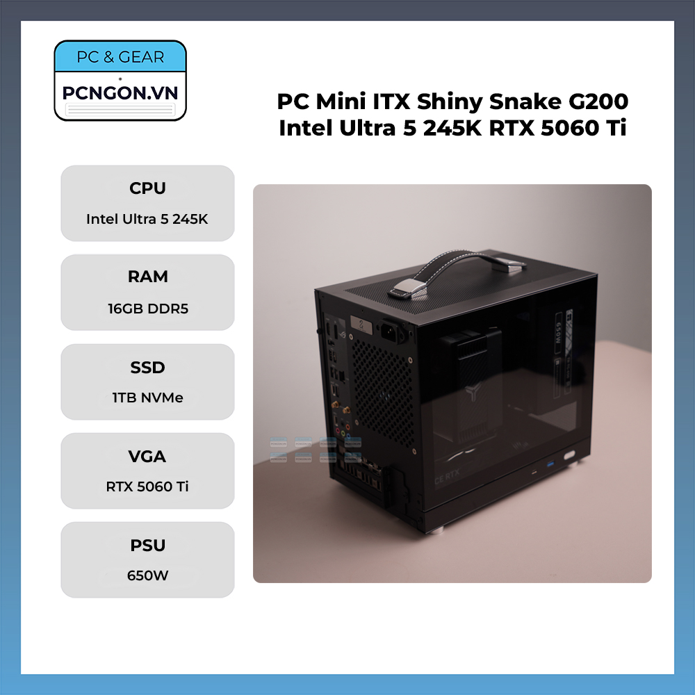 Pc Mini Itx Shiny Snake G200 Intel Ultra 5 245k Rtx 5060 Ti