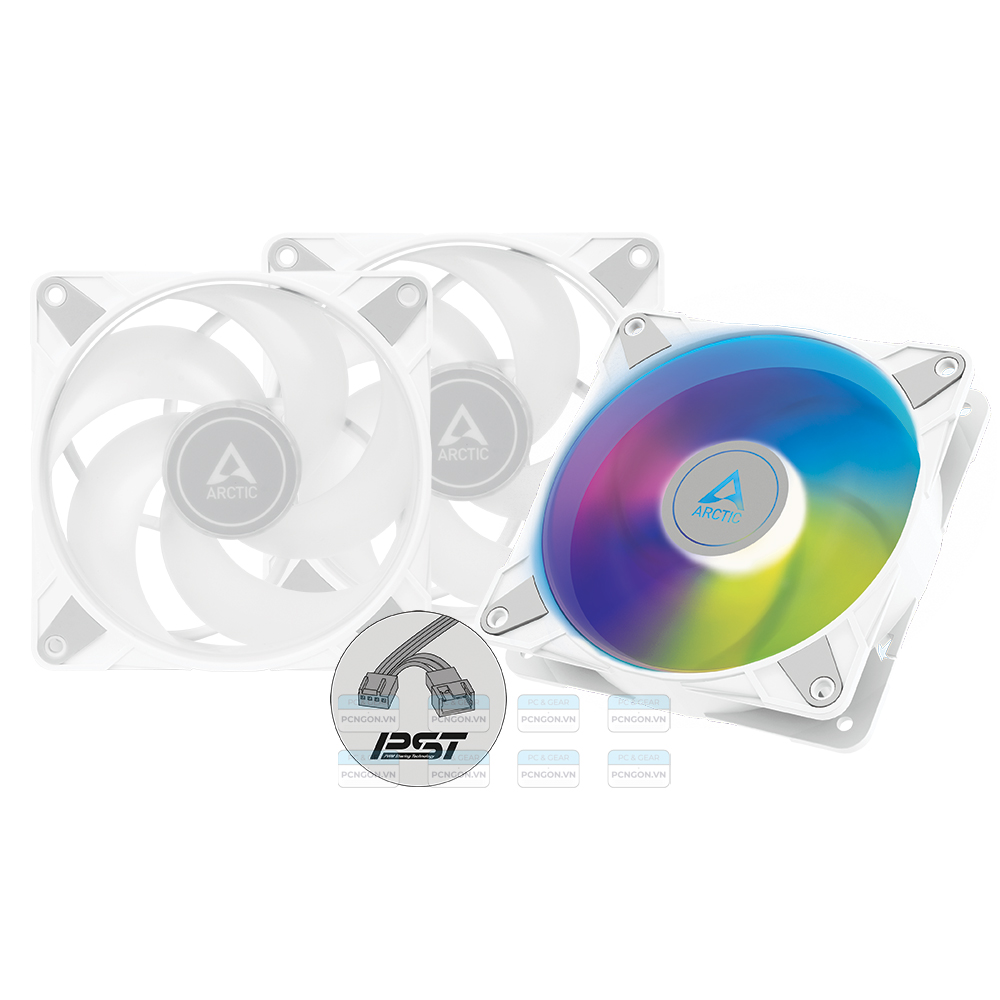 Quạt Tản Nhiệt Arctic P12 Pwm Pst Argb Fan White Pack 3 3