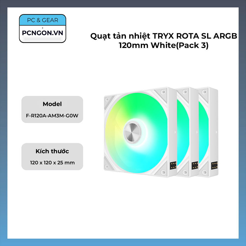 Quạt Tản Nhiệt Tryx Rota Sl Argb 120mm White(pack 3)