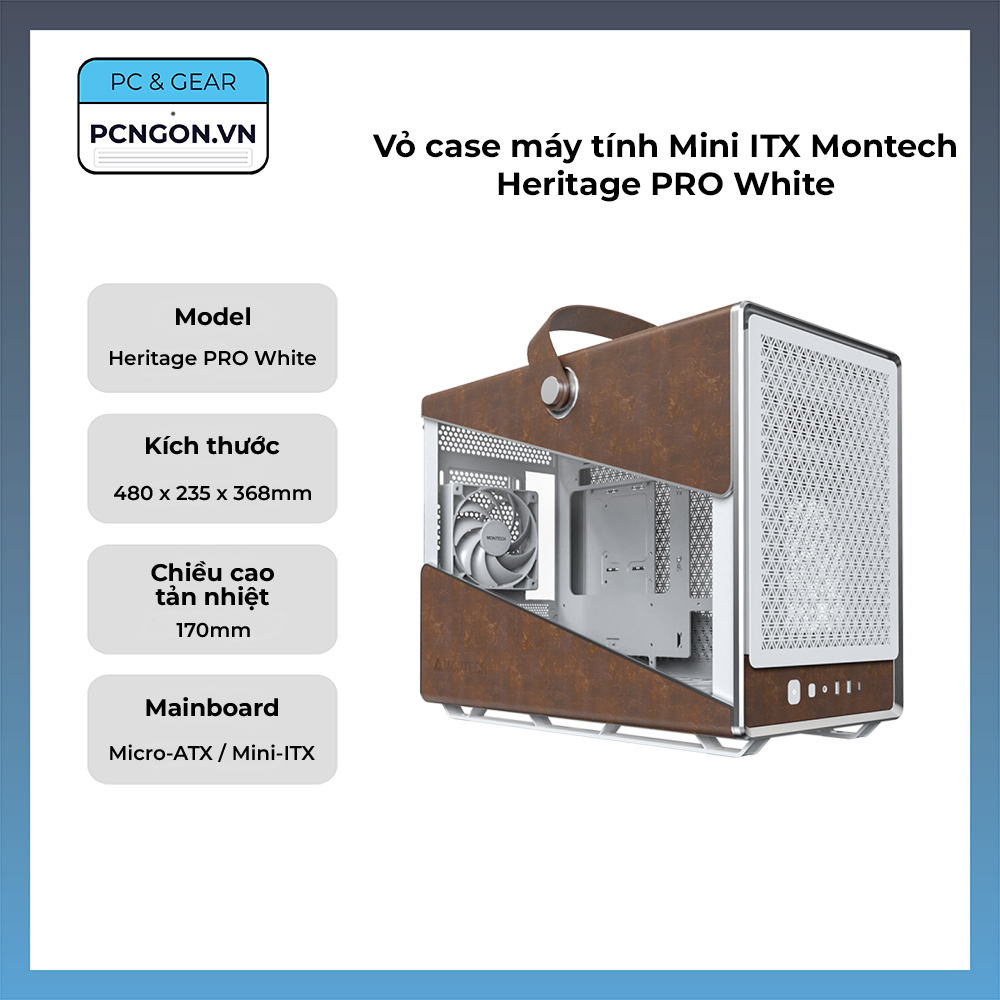 Vỏ Case Máy Tính Mini Itx Montech Heritage Pro White