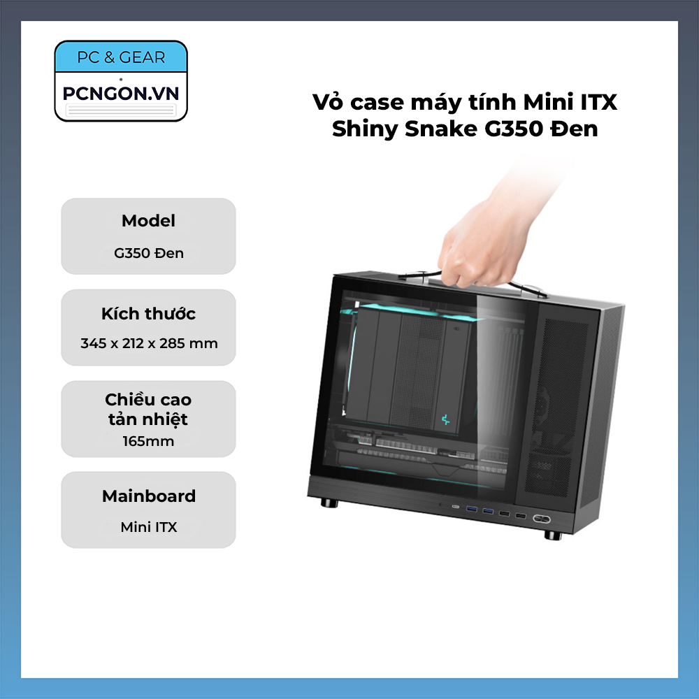 Vỏ Case Máy Tính Mini Itx Shiny Snake G350 Đen